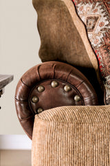 Fletcher Brown/Tan Sofa & Loveseat by Furniture of America at Eve Furniture