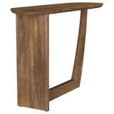 Fletcher Oval Solid Mango Wood Entryway Console Table Brown