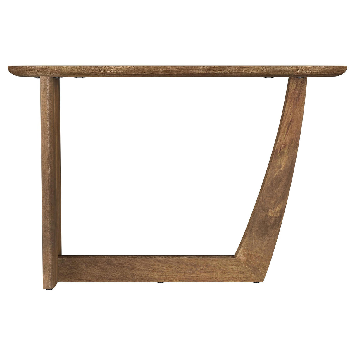 Fletcher Oval Solid Mango Wood Entryway Console Table Brown