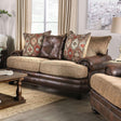 Fletcher Brown/Tan Loveseat by Furniture of America at Eve Furniture