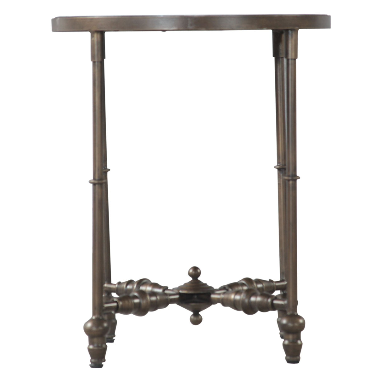 Fleur 20" Side Table with Floral Horn Inlay and Iron by Home Trends & Design at Eve Furniture
