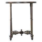 Fleur 20" Side Table with Floral Horn Inlay and Iron by Home Trends & Design at Eve Furniture