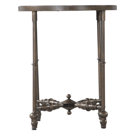 Fleur 20" Side Table with Floral Horn Inlay and Iron by Home Trends & Design at Eve Furniture
