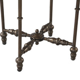 Fleur 20" Side Table with Floral Horn Inlay and Iron by Home Trends & Design at Eve Furniture