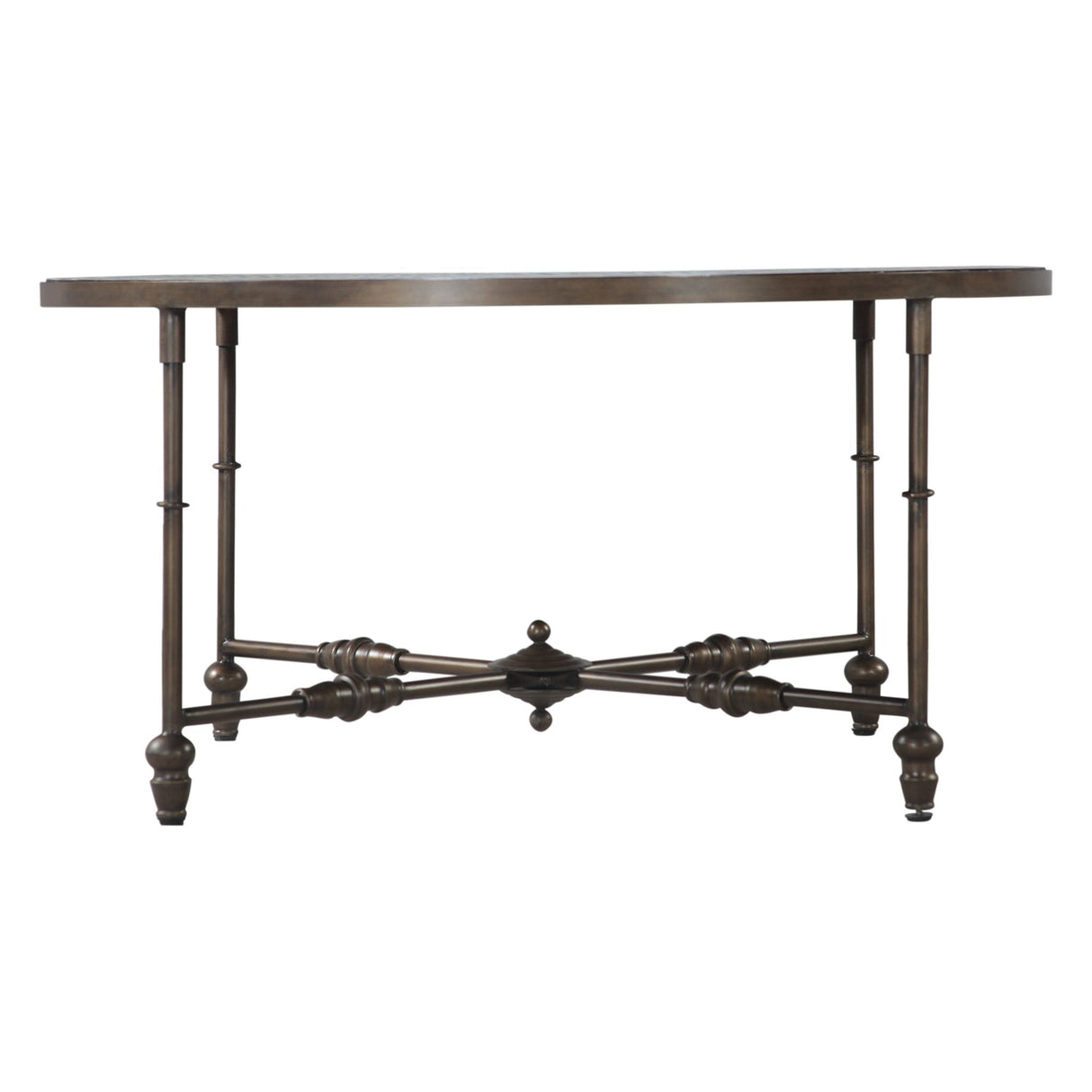 Fleur 40" Coffee Table with Floral Horn Inlay and Iron by Home Trends & Design at Eve Furniture