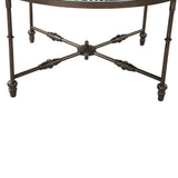 Fleur 40" Coffee Table with Floral Horn Inlay and Iron by Home Trends & Design at Eve Furniture
