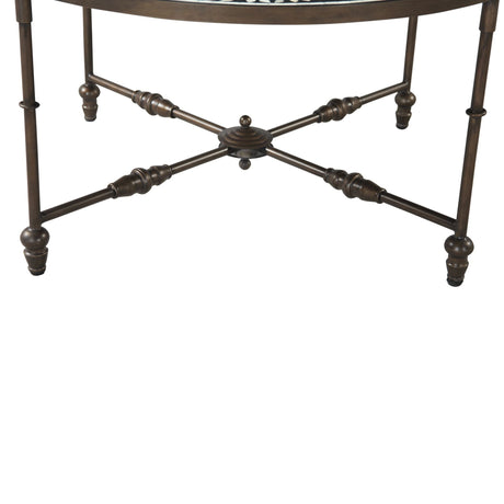 Fleur 40" Coffee Table with Floral Horn Inlay and Iron by Home Trends & Design at Eve Furniture