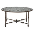 Fleur 40" Coffee Table with Floral Horn Inlay and Iron by Home Trends & Design at Eve Furniture