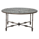 Fleur 40" Coffee Table with Floral Horn Inlay and Iron by Home Trends & Design at Eve Furniture