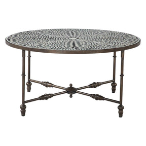 Fleur 40" Coffee Table with Floral Horn Inlay and Iron by Home Trends & Design at Eve Furniture