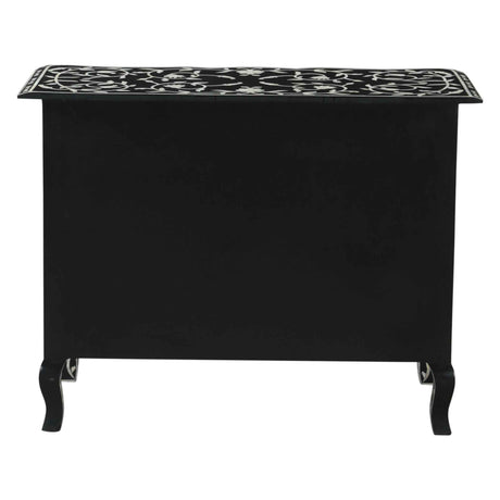 Fleur 42" Two Drawer Chest with Floral Horn Inlay by Home Trends & Design at Eve Furniture