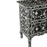 Fleur 42" Two Drawer Chest with Floral Horn Inlay by Home Trends & Design at Eve Furniture