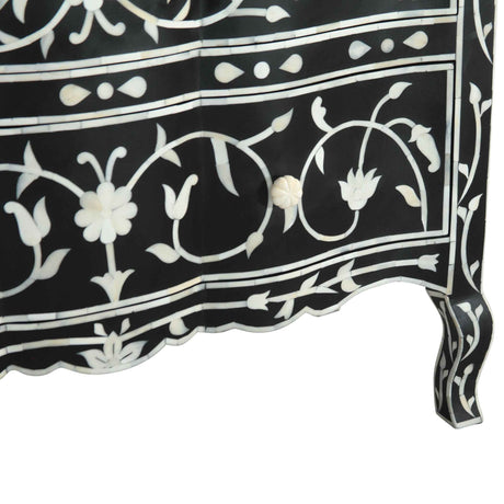 Fleur 42" Two Drawer Chest with Floral Horn Inlay by Home Trends & Design at Eve Furniture