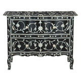 Fleur 42" Two Drawer Chest with Floral Horn Inlay by Home Trends & Design at Eve Furniture