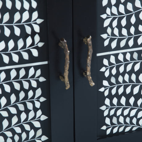 Fleur 50" Two Door Sideboard with Floral Horn Inlay and Wood by Home Trends & Design at Eve Furniture