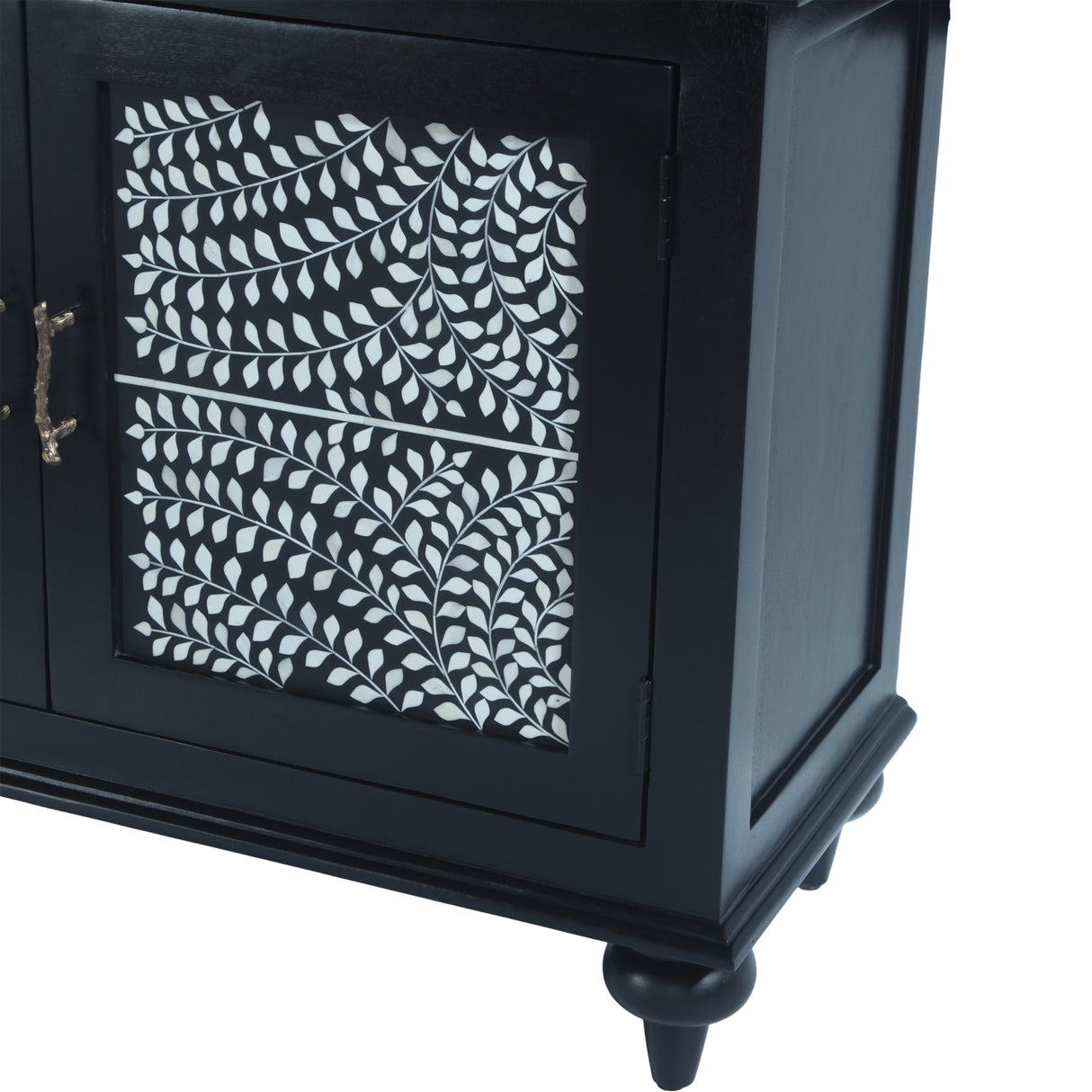 Fleur 50" Two Door Sideboard with Floral Horn Inlay and Wood by Home Trends & Design at Eve Furniture