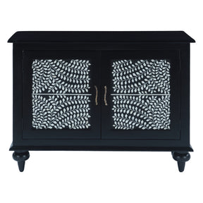 Fleur 50" Two Door Sideboard with Floral Horn Inlay and Wood by Home Trends & Design at Eve Furniture