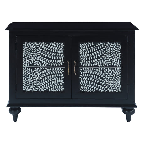 Fleur 50" Two Door Sideboard with Floral Horn Inlay and Wood by Home Trends & Design at Eve Furniture