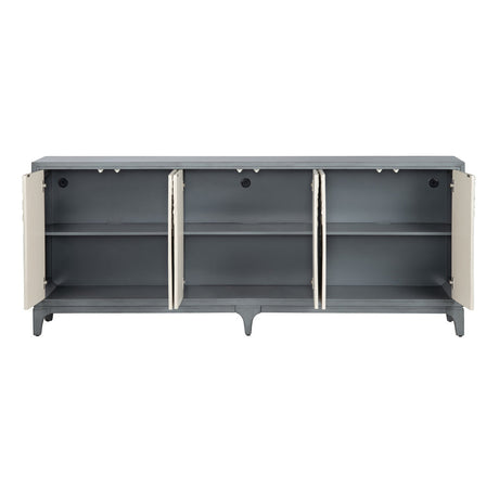 Fleur Blue/Cream Six-Door Sideboard by Crestview at Eve Furniture
