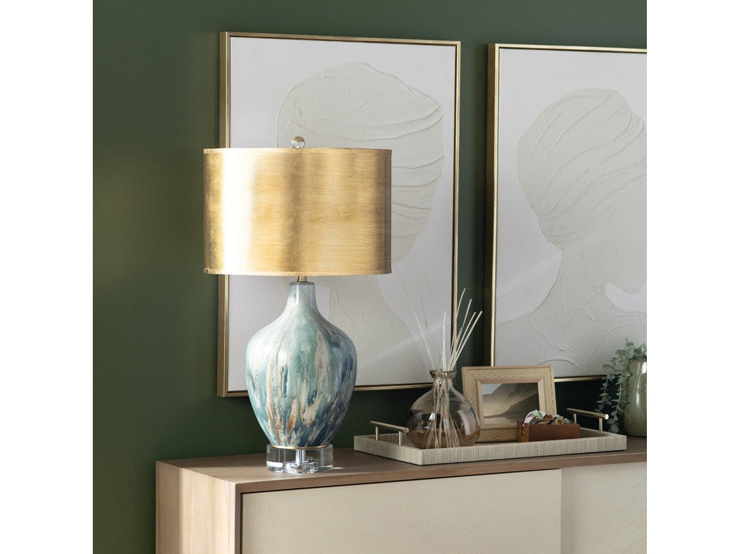 Fleur Grey/Gold Table Lamp by Crestview at Eve Furniture