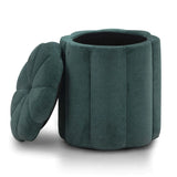 Fleur Textured Velvet Storage Ottoman by TOV Furniture at Eve Furniture