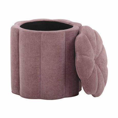 Fleur Textured Velvet Storage Ottoman by TOV Furniture at Eve Furniture