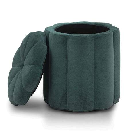 Fleur Textured Velvet Storage Ottoman by TOV Furniture at Eve Furniture