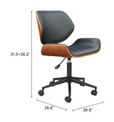 Flex Black Low Back Office Chair by Zuomod at Eve Furniture