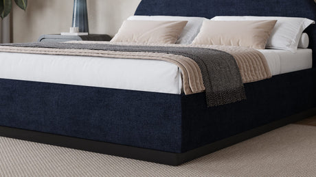 Flex Blue Jeans Chenille California King Arched Upholstered Bed by Modus Furniture at Eve Furniture