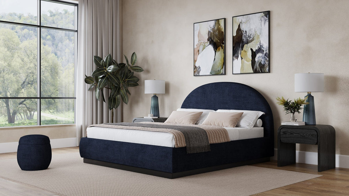 Flex Blue Jeans Chenille King Upholstered Bed