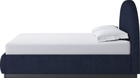 Flex Blue Jeans Chenille King Upholstered Bed by Modus Furniture at Eve Furniture