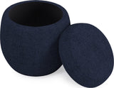 Flex Blue Jeans Upholstered Ottoman