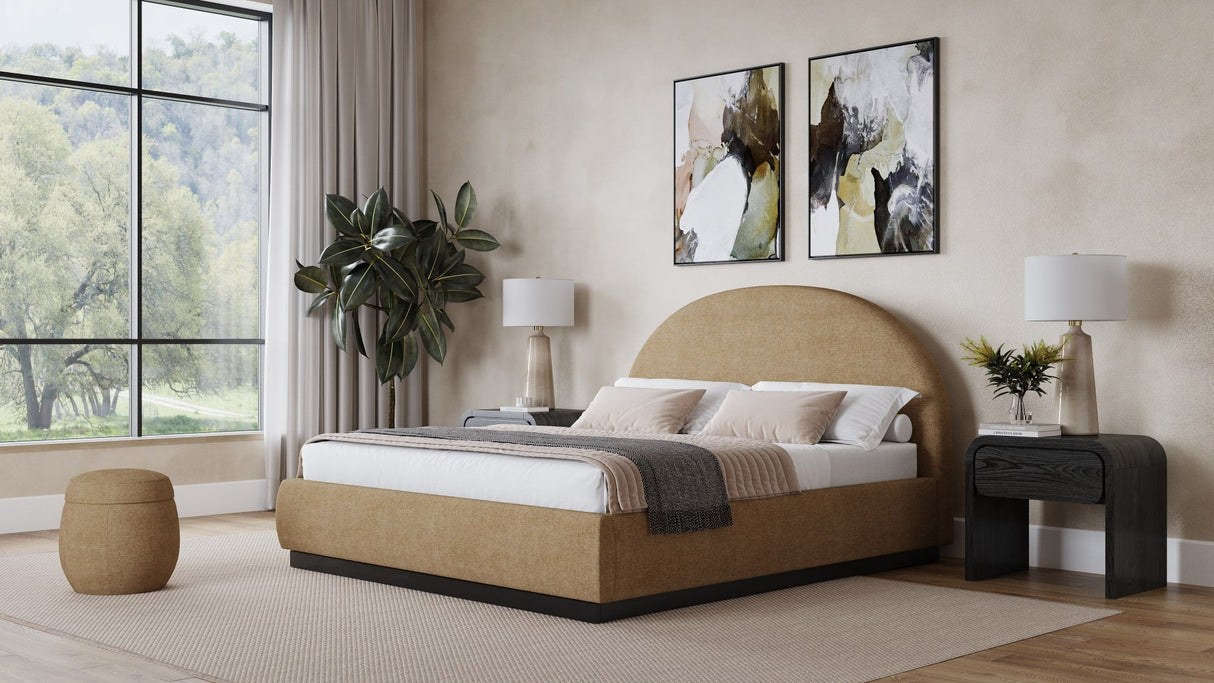 Flex Porcini Upholstered Ottoman by Modus Furniture at Eve Furniture