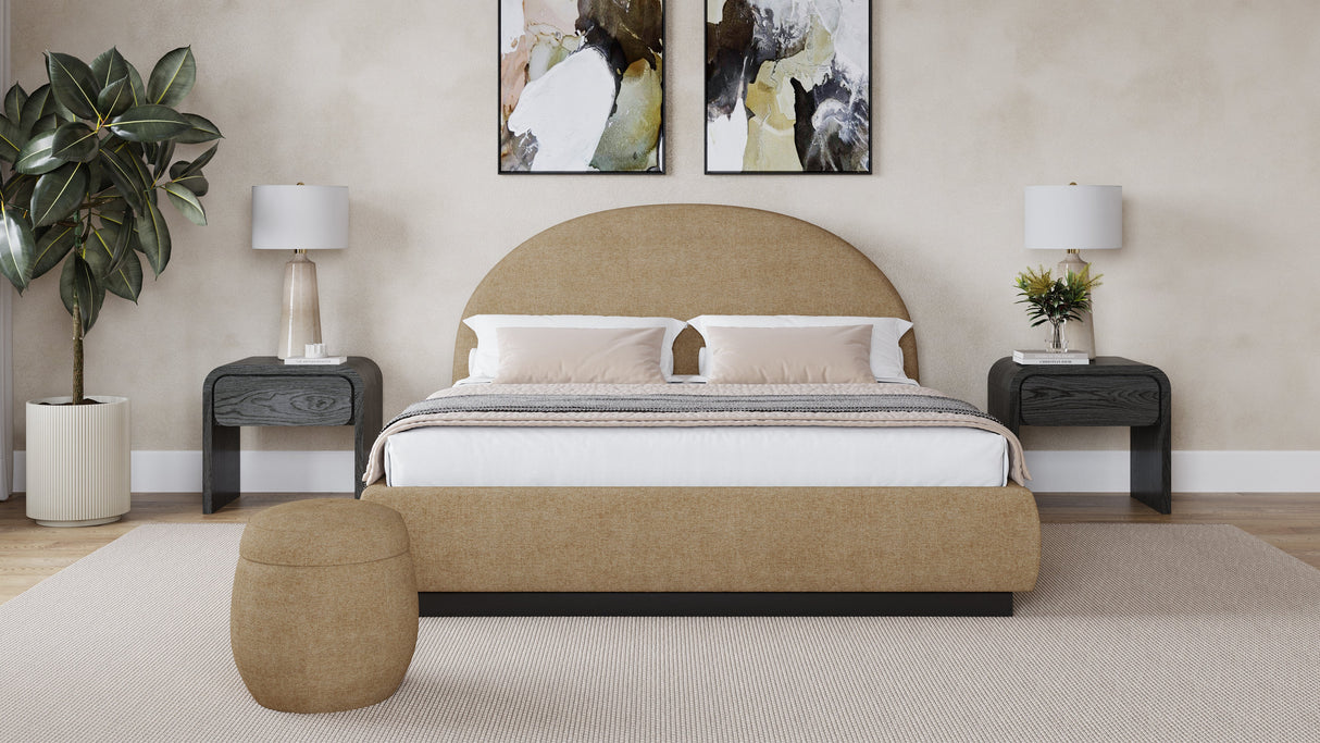 Flex Queen Upholstered Bed in Porcini Chenille by Modus Furniture at Eve Furniture