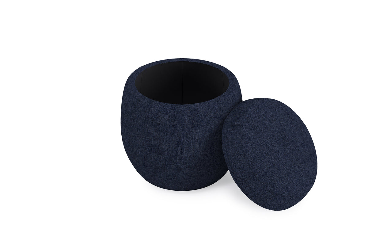 Flex Upholstered Ottoman in Blue Jeans Chenille by Modus Furniture at Eve Furniture