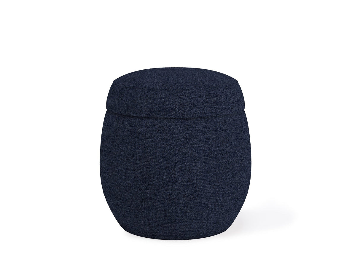 Flex Upholstered Ottoman in Blue Jeans Chenille by Modus Furniture at Eve Furniture