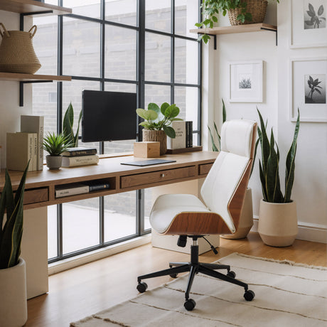 Flex White High Back Office Chair by Zuomod at Eve Furniture