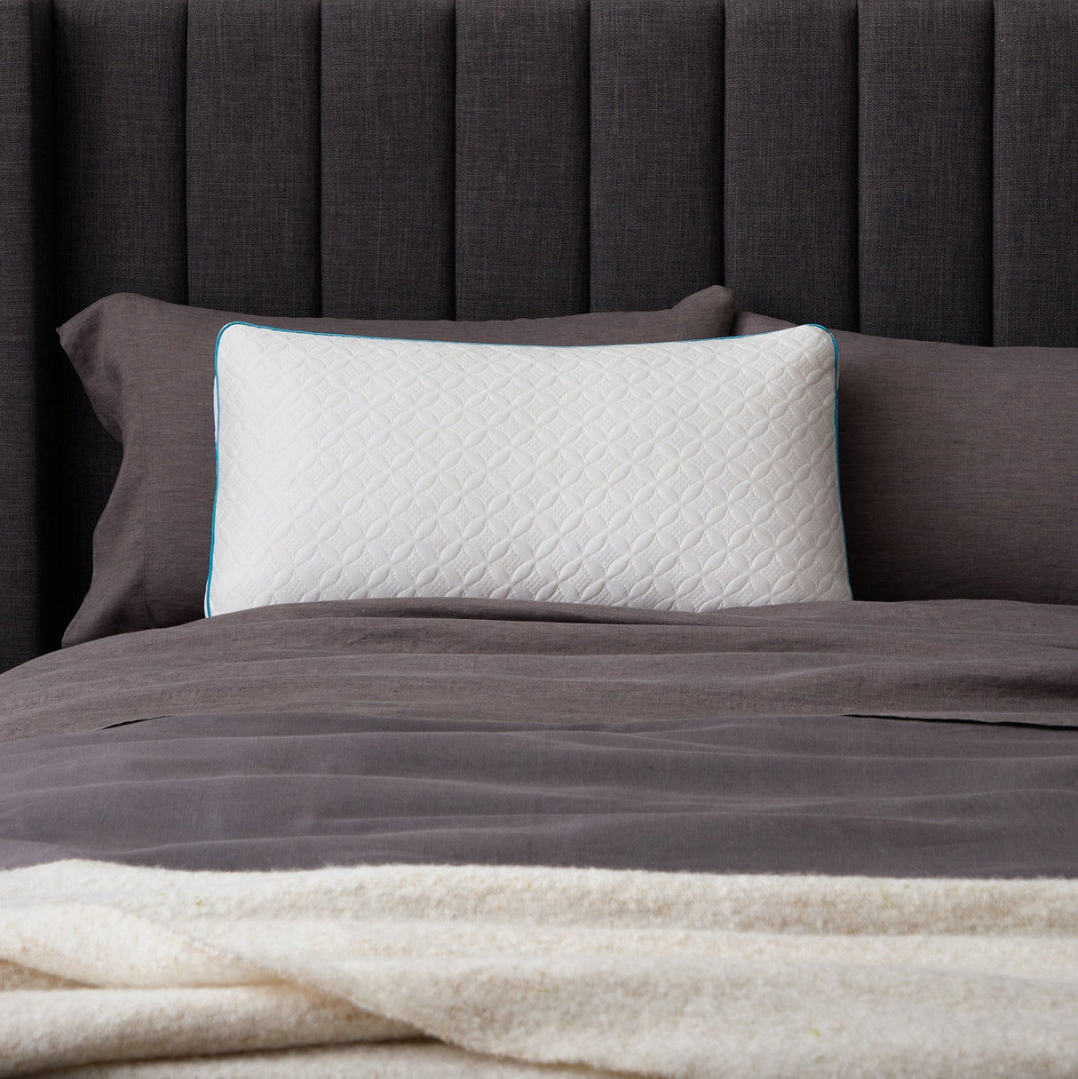 FlexFill + HyperChill White Queen Pillow by Malouf at Eve Furniture