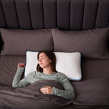FlexFill + HyperChill White Queen Shoulder Cutout Pillow by Malouf at Eve Furniture