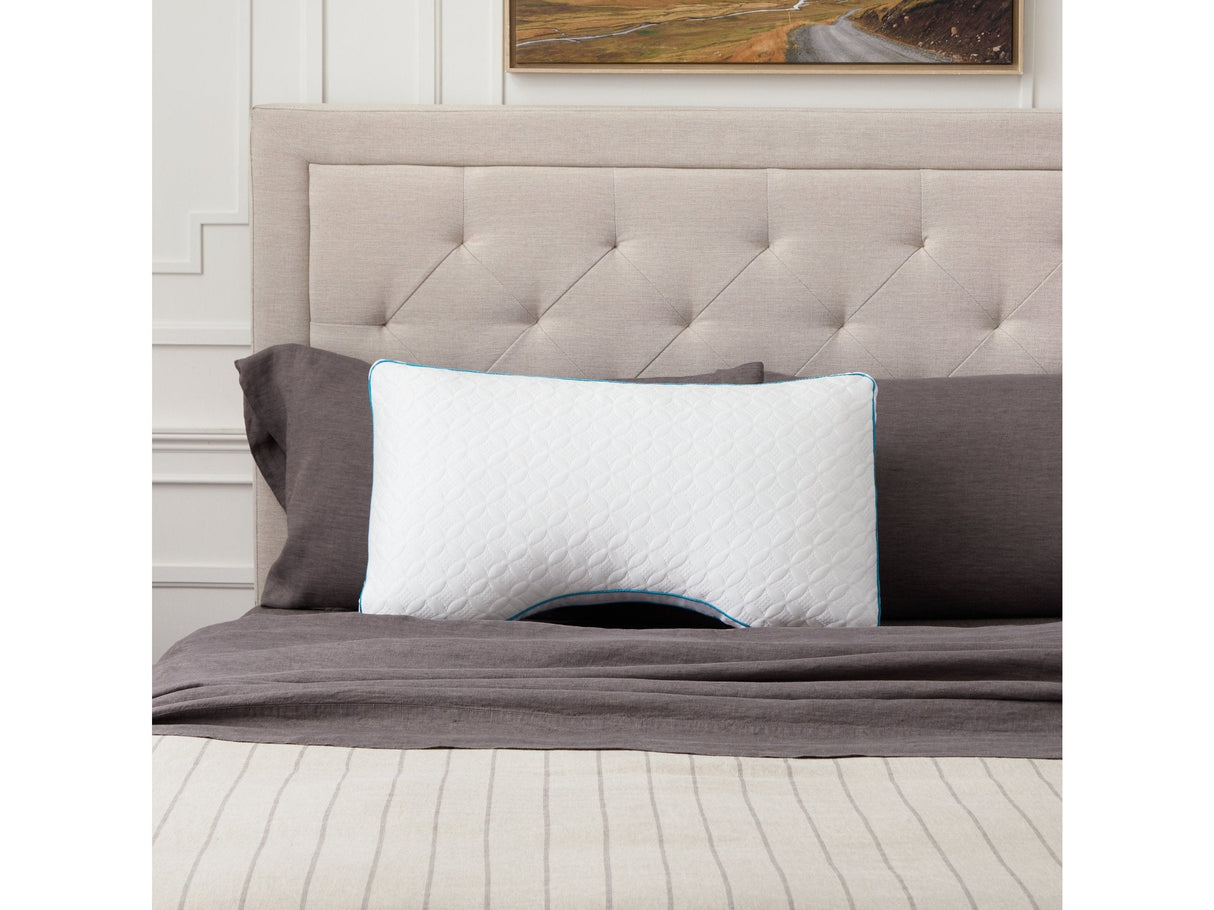 FlexFill + HyperChill White Queen Shoulder Cutout Pillow by Malouf at Eve Furniture
