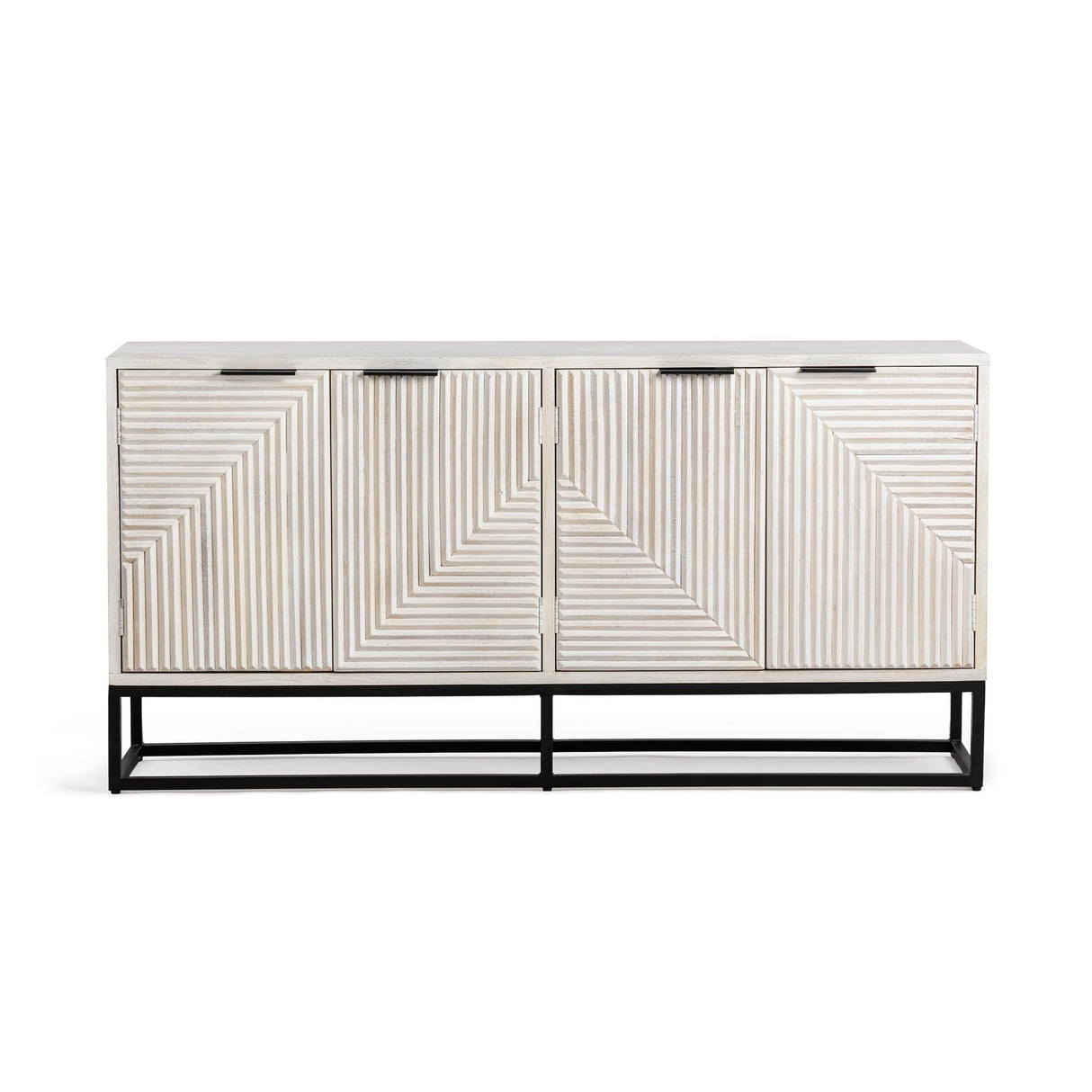 Flint 4 Door Cabinet - Coastal White by Classic Home at Eve Furniture