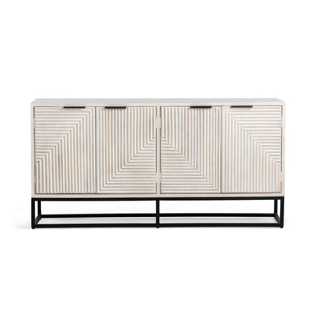 Flint 4 Door Cabinet - Coastal White by Classic Home at Eve Furniture