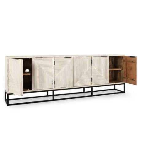 Flint 6 Door Cabinet - Coastal White by Classic Home at Eve Furniture