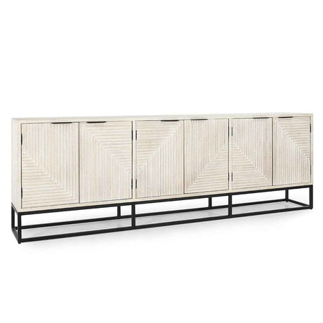 Flint 6 Door Cabinet - Coastal White by Classic Home at Eve Furniture