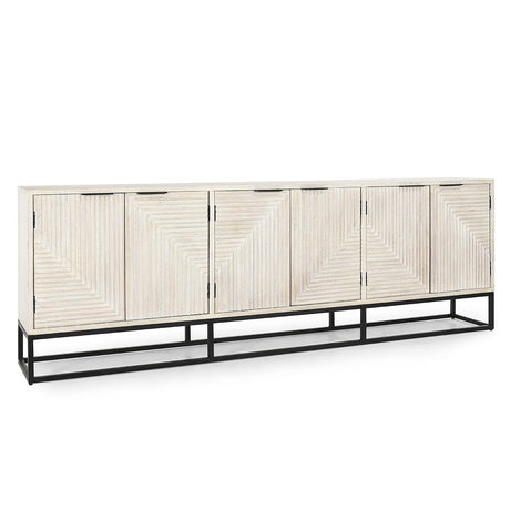 Flint Coastal White 6 Door Cabinet by Classic Home at Eve Furniture