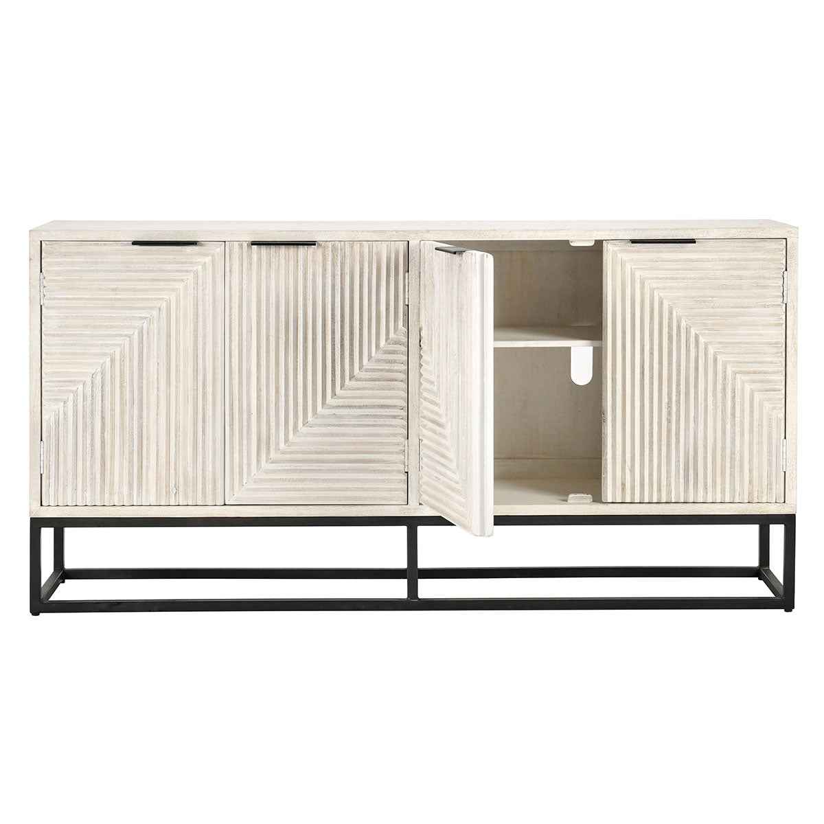 Flint Coastal White 4 Door Cabinet by Classic Home at Eve Furniture