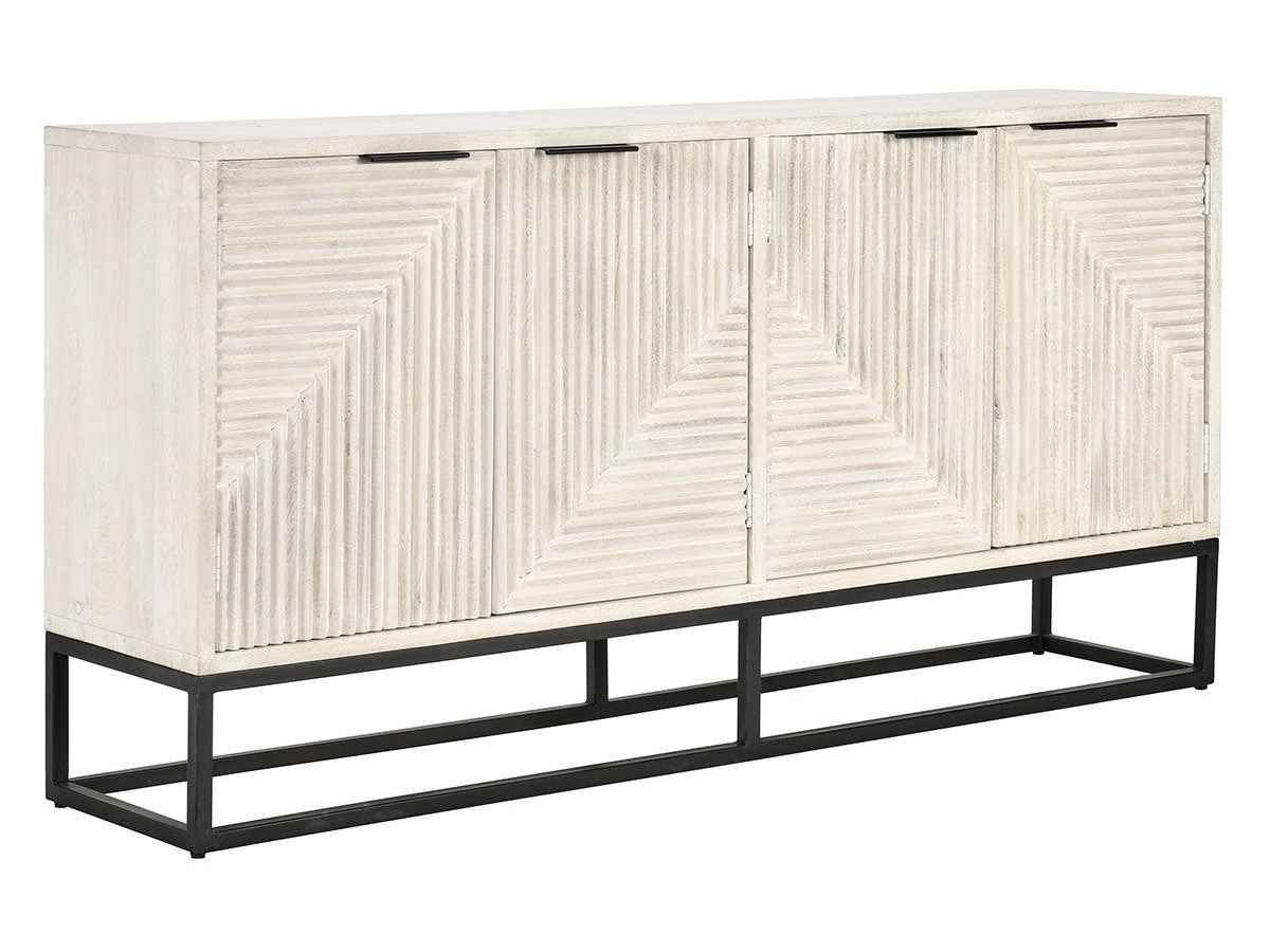 Flint Coastal White 4 Door Cabinet by Classic Home at Eve Furniture