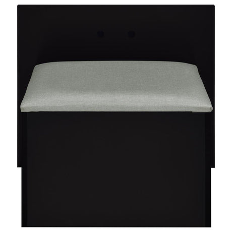 Flora Black High Gloss 2-drawer Vanity Set with LED Mirror by Coaster at Eve Furniture
