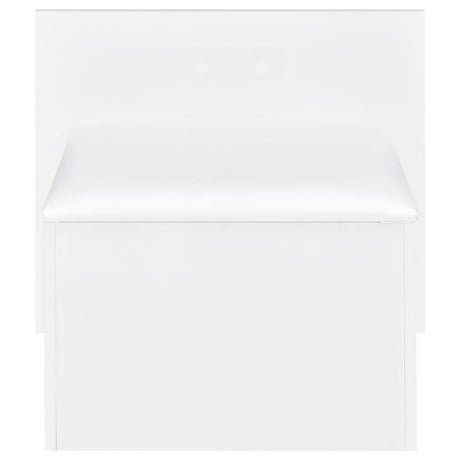 Flora White High Gloss 2-drawer Vanity Set with LED Mirror by Coaster at Eve Furniture