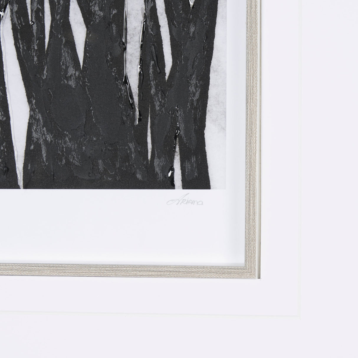 Floral Silhouette I by Mercana Studio Hand Embellished Textured Framed Art Print Matted under Glass by Mercana at Eve Furniture